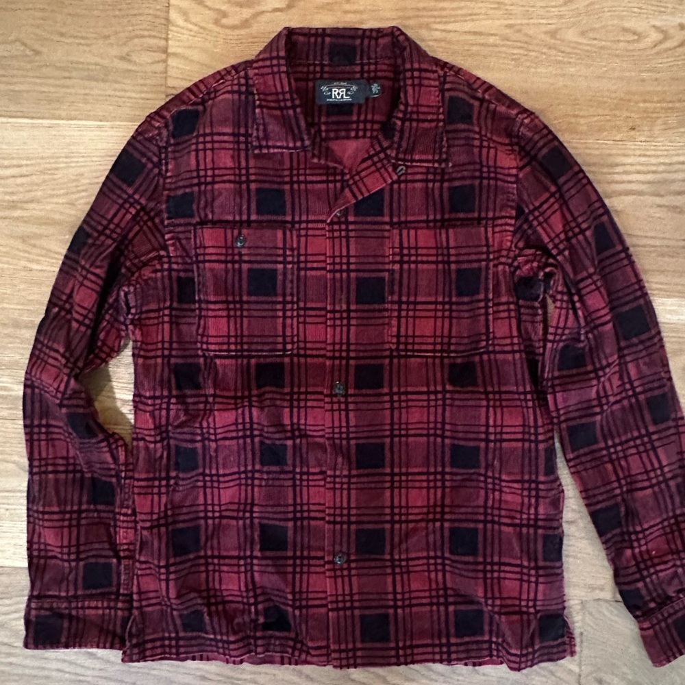 Red flannel Double RL RRL over shirt